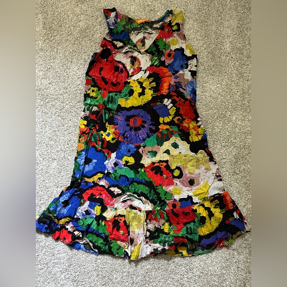 Jams World Ruffle Dress Marbella Size Medium Cruise Hawaii Floral